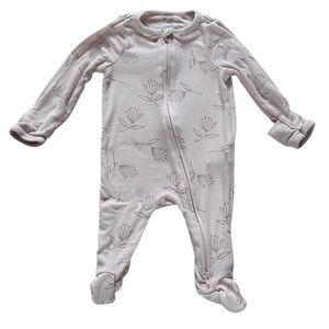 Cloud Island Floral Footed Zipper One Piece Pajamas, Newborn